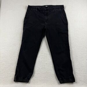 Paige Mayslie Jeans Womens 34 Black Denim Mid Rise Rayon‎ Stretch Ankle Zip
